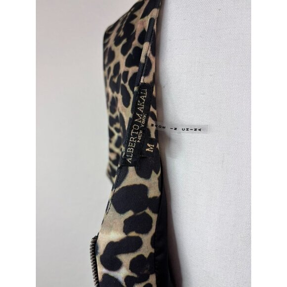 Alberto Makali womens medium animal print floral fitted knee length belted dress - Picture 8 of 9